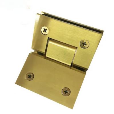 China Modern 135 Degree Tempered Glass To Hinge Manufacturer Glass Shower Hinges Gold Brass Hinge for sale