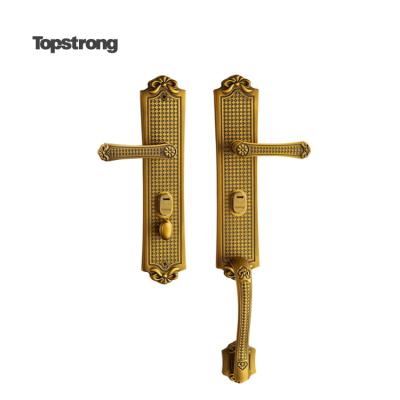 China 24K Gold Copper Luxury Finish Suitable Lock For Door Gate Villa Door for sale