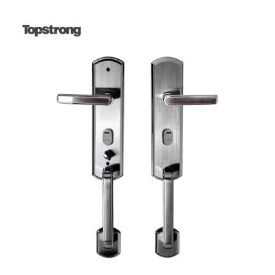 China Stainless steel luxury handle entrance household exterior door lock without mechanical cylinder and lockbody for sale