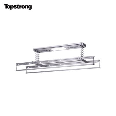 China Adjustable Two Colors Electric Clothes Drying Rack , Aluminum Alloy Metal Adjustable Clothes Pole for sale