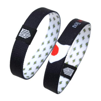 China Cheap beautiful polyester woven elastic custom fabric elastic wristband for sale