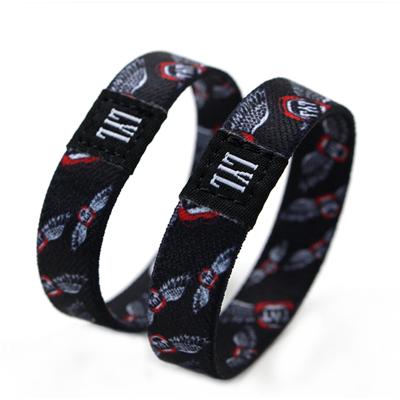 China Beautiful Fashion Personalized Cool Custom Woven Elastic Wristband Wholesale Cheap for sale