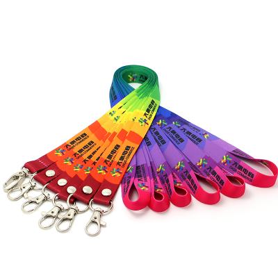 China Colorful High Quality Gradient Colors Custom Logo Keychain Lanyard for sale