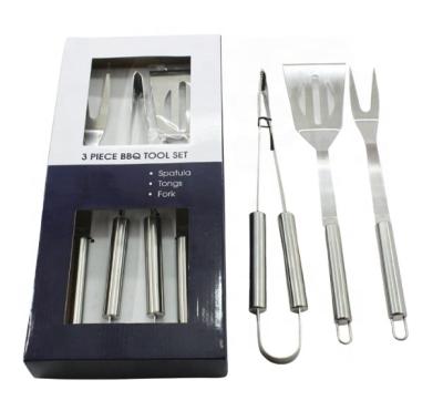 China Easily Cleaned Full Window Box Stainless Steel Barbecue 3pcs Tool Kit for sale