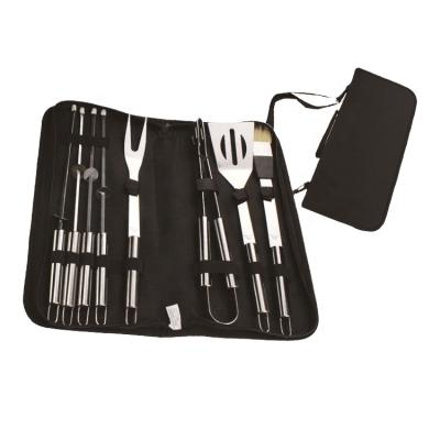 China Portable Easily Cleaned 9pcs Stainless Steel BBQ Tool Kit with Stylishly Designed Carry Bag for sale