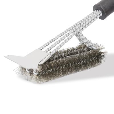 China BBQ Grill Brush Grill Cleaner Easily Cleaned Clean Rush With Long Bristle And Handle Stainless Steel Scraper for sale