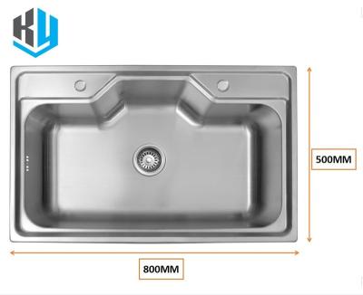 China Without Faucet KA8050B Cheap Deep Single Bowl Sink 201/304 Stainless Steel Sink Without Faucet for sale