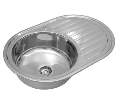 China Without Faucet KA7750 Popular Round Bowls Sink Farmhouse Stainless Steel Kitchen Sink for sale