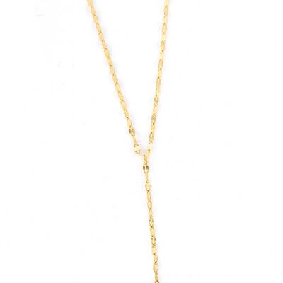 China New Trendy Custom Lasso Drop Casual/Sporty Hot Selling Chic Minimalist Y Bar Chain Necklace 14k Gold for sale