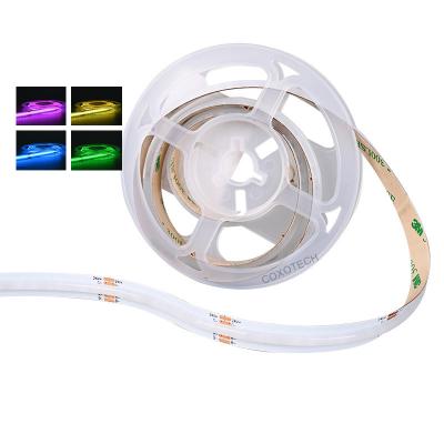 China Hotel COXO RGB cob led strip light CE rohs rgbw 12v 24v multicolor variable cob ip20 ip66 ip67 led strip light for sale