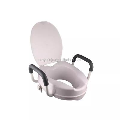 China Modern Raised Toilet Seat With Arms - For Oval Toilets, Elevated Toilet Riser With Removable Padded Handles, Easy On And Off for sale