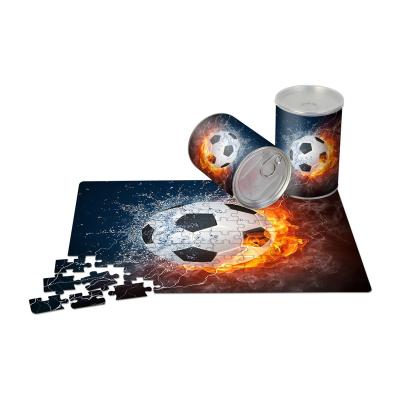 China Reusable Football Print Tins Packaging Boxed Storage Gift Heat Press Printing Puzzle for sale