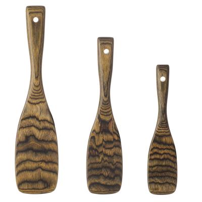 China Heat Resistant Non Stick Sustainable Wood Cookware Spurtle Spatula Wooden Set for sale