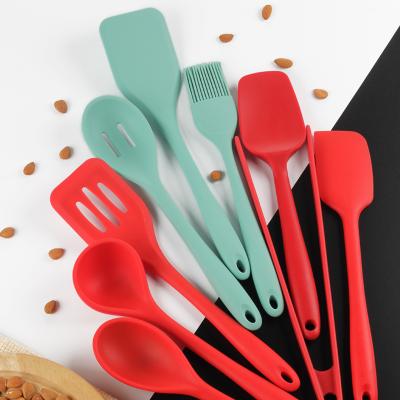 China Ready To Ship Silicone 9pcs Kitchen Utensil Tools Baking Tools Spatula Brush Food Tongs for sale