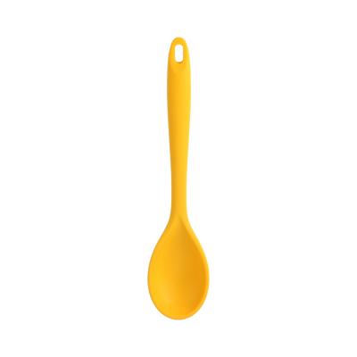 China Sustainable Food Grade Silicone Kitchen Nonstick Spoon Cooking Spoon in Yellow Color for sale