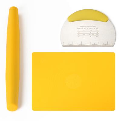 China Viable Best Selling Silicone Tool Kit Mat Dough Scraper Baking Kneading Pin for sale