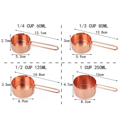 China Viable ready to ship 4pcs measuring cup set in rose gold color for sale