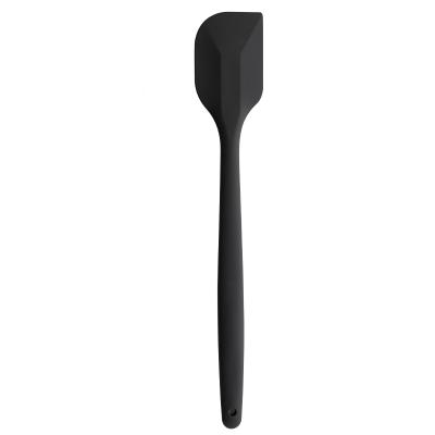 China 11 Inches High Quality Viable Black Kitchen Silicone Pastry Spatula Baking Butter Scraper for sale