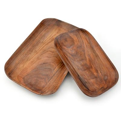 China Sustainable Food Tray Set Acacia Wood Serving Tray Wooden Fruit Dish for sale