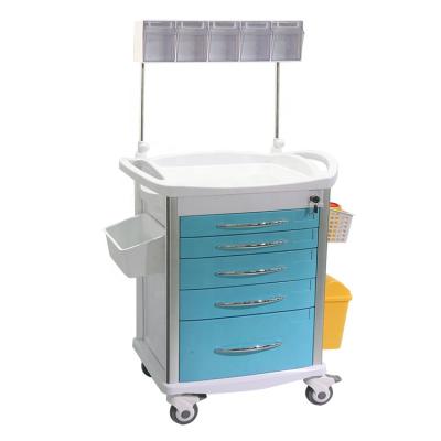 China Hospital Trolley New Design Nursing Trolley Metal Medicine Trolley Equipped With And Drawer for sale