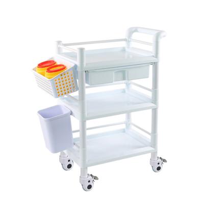 China High ABS Medical Trolley Modern Equipment Hospital Care Medical Trolley With Bin for sale