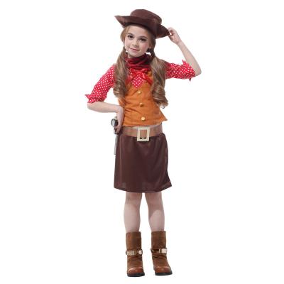 China Wholesale Party Cosplay Costume Factory Masquerade Kids Costume Girls Western Cowboy Fancy Dress UP Costume for sale