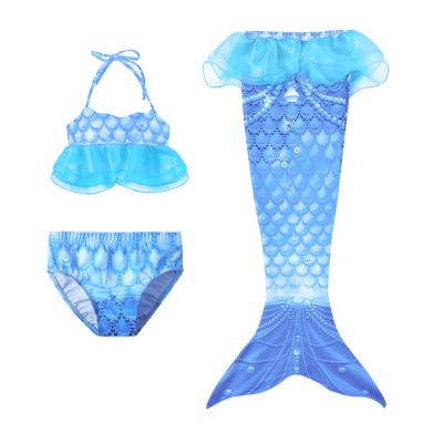 China Viable Kids 3PCS Mermaid Swimming Costume Bikini Beach And Party Costume For Little Girl for sale