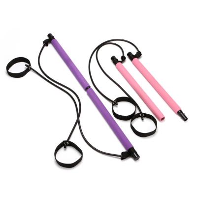 China Home Exercise Fitness Equipment Stretch Rope Fitness Resistance Band Yoga Exercise Bar Pilates Stick for sale