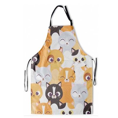 China Customized Design Custom Kitchen Barbecue / Reusable / Eco-Friendly Customizable Canvas Cooking Printed Full Face Bib Apron for sale