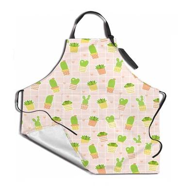 China Customized Design/Reusable/Eco-Friendly Customizable Printed Polyester Cooking Custom Kitchen BBQ Apron With Pocket for sale