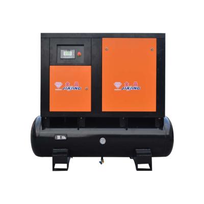 China 10bar combined 5.5KW lubricated screw compressor include refrigerator dryer 7hp air tank and screw compressor for sale