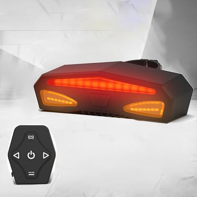 China IPX4 Waterproof Amazon Sells Popular Wireless Bicycle Alarm LED Tail Light Smart Remote Control Bicycle Turn Signal Tail Light for sale