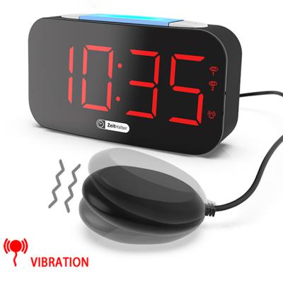 China LUMINOVA Zh027a Alarm Clock Bed Shaker Vibrator Usb Mobile Phone Charging Clock 7 Color Deaf Alarm Clock For Bedroom for sale