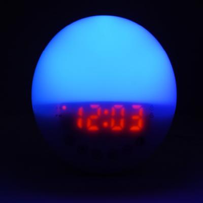 China Dual Speaker Digital Alarm Clock Kid Radio Popular Light Sunset Sunhine Wake Up Alarm Clock Sound for sale