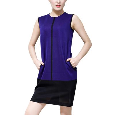 China Plussize/Solid Color Women's Casual Dress Work Sleeveless Skirt Breathable/Comfortable/Soft/ Dry Cleaning for sale