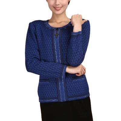 China Plussize/Wholesale OEM Women's Knitwear Knitwear Women's Fashion Custom Rhinestone Blue Designer Breathable/Comfortable/Soft/ Dry Cleaning for sale