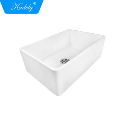 China Modern Wholesale Reversible Apron White Front Kitchen Sink Ceramic Kitchen Sink for sale