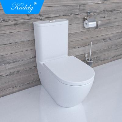 China Double-flow Matt White Ceramic Rimless Smart Toilet with Toilet Seat Cover for sale