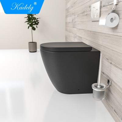 China Wholesale Matt Black WC Ceramic Concealed Cistern Toilet Set With Toilet Seat Cover for sale