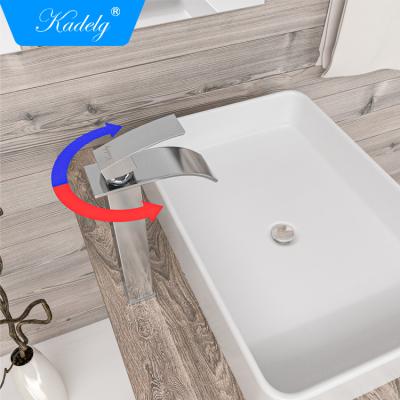 China Hot And Cold Water Mixer Bathroom Accessories Faucet Deck Mounted Silver Color Basin Faucet for sale