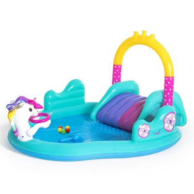 China Outdoor Use Bestway-53097 Unicorm Cart Magic Play Center Inflatable Pool Kids for sale