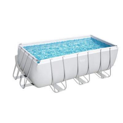 China BestWay-56456 European and American Hot Selling Outdoor Swimming Pool Rectangular Above Ground Steel Portable Swimming Pool for sale