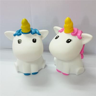 China Promotion Lovely Unicorn Plastic Coin Banks Unicorn Money Saving Plastic Custom Box For Promotion for sale