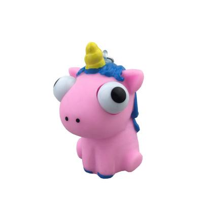 China Custom Promotional Novelty Safe Plastic Eye Unicorn Toy Jumping Eye Popping Unicorn Toy for sale