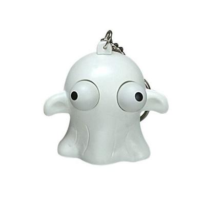 China Custom popeyed vinyl keychains promotional gift 3d ghost eyes pop out Halloween PVC keychains for sale