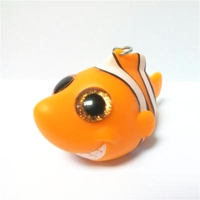 China Promotional Gift Glitter Eyes Popping Keychains Eyes Jumping Fish Yellow Key Ring for sale