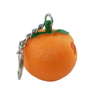 China Custom Promotion Berry Slime PVC Keychains , Cute 3d Orange Shaped Rubber Slime Key Rings for sale