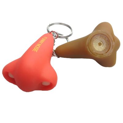 China Promotion gift 3d snot custom snap plastic keychains, soft squeeze nose pvc keychains with logo for sale