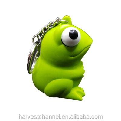 China Friendly E-Co Ready To Ship Customized Frog Keychain Soft Vinyl Animal Key Chain for sale