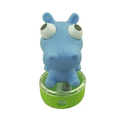 China Office Sustainable Mini Promotional Stationery Plastic Funny Lion Pencil Sharpener for sale